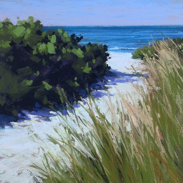 &ldquo;Summertime on the Cape&rdquo; is a 12&rdquo;h  by 9&rdquo;w pastel by @debquinnmunson available through #gallery31capecod in Orleans, Massachusetts! #gallery31fineartists #beachdunes #boldmarkmaking #bestgalleryorleans #gallery31fineart #besto