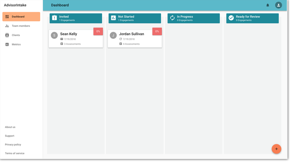 Advisor Intake