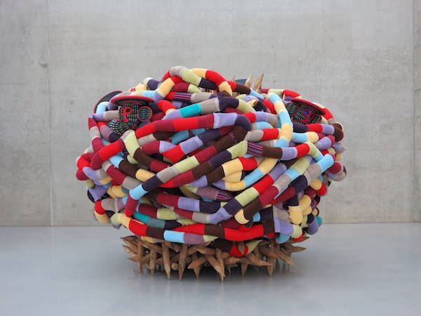 One part of "Boomerang" (2015), by Pascale Marthine Tayou. Source: http://www.serpentinegalleries.org/exhibitions-events/pascale-marthine-tayou-boomerang