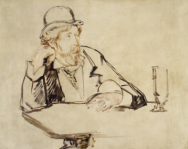 "George Moore (1852–1933) at the Café" (1878 or 1879), by Édouard Manet. The Met Breuer, New York.