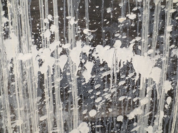 Detail of "Three Pointed Waterfall" (1990), by Pat Steir. Museum of Modern Art, San Francisco.