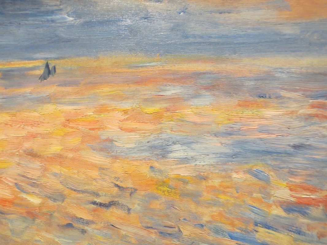 Close-up of "Sunset" (1879 or 1881), by Pierre-August Renoir. The Clark Art Institute, Williamstown, MA.