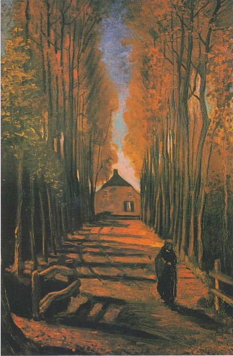 "Avenue of Poplars in Autumn" (1884), by Vincent Van Gogh. Source: https://commons.wikimedia.org
