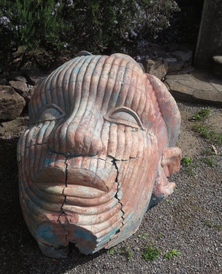 Matter Contemplates Spirit (2001), by Stephen Kaltenbach. Ceramic. Residence Gallery courtyard.