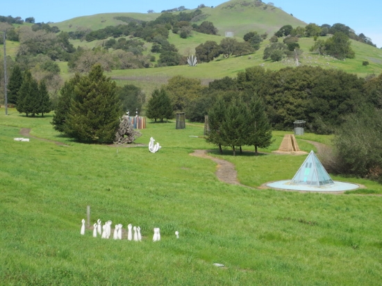 sculpture meadow and hills beyond the residence
