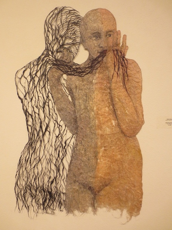 "Collecting Shadows" (flax, sewing yarn), by Raija Jokinen (Helsinki). Fiber Arts VII, Sebastopol Center for the Arts, Sebastopol, CA.