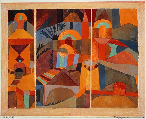 "Templegarten" (Temple Gardens), 1920, by Paul Klee. Source: https://commons.wikimedia.org/. Metropolitan Museum of Art, New York.