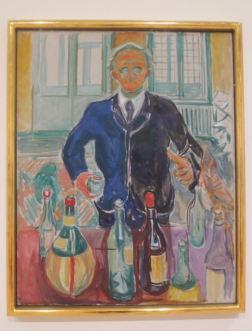 "Self-Portrait with Bottles" (ca. 1938), by Edvard Munch. Munch Museum, Oslo.