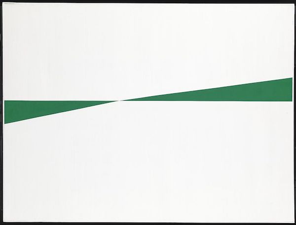 "White and Green" (1959), by Carmen Herrera. The Tate, London . Source: https://commons.wikimedia.org/
