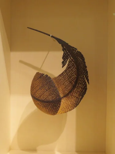 Detail of "Feather Boxes" (2017), by Miriam Carpenter. Moderne Gallery, Philadelphia, PA. Fuller Craft Museum, Brockton MA.