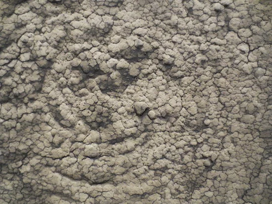 Detail of "Untitled" (1963), by Marcos Grigorian. Dried earth on canvas. Museum of Modern Art, New York.