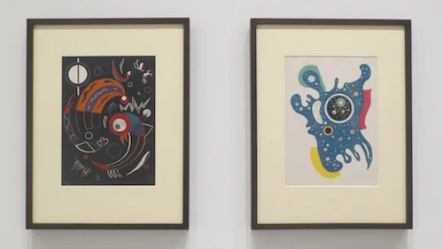 “Kometen” (1938) and “Sterne” (1938), color lithographs, by Wassily Kandinsky. Fine Arts Museum of San Francisco.