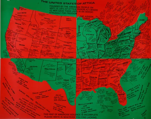 “The United States of Attica” (1971-72), by Faith Ringgold. Source: acagalleries.com/faith-ringgold-the-70s/