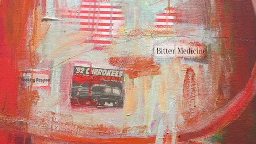Detail of I See Red (1992), by Jaune Quick-t0-See Smith.