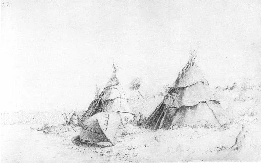 Ojibway camp on Lake Huron sketch, by Paul Kane. Source: commons.wikimedia.org/