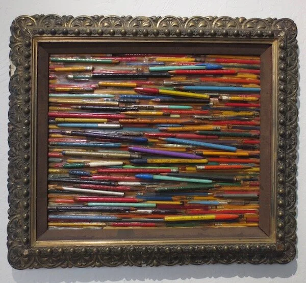 Silent Scribblings , by Larry Fuente. mixed media.