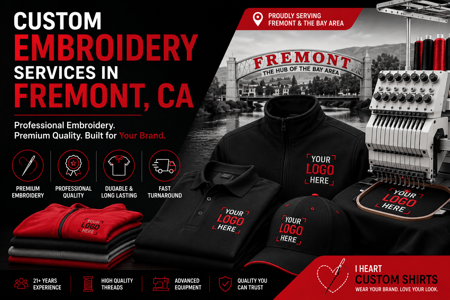 Embroidery Services in Fremont, CA | Professional Logo Embroidery