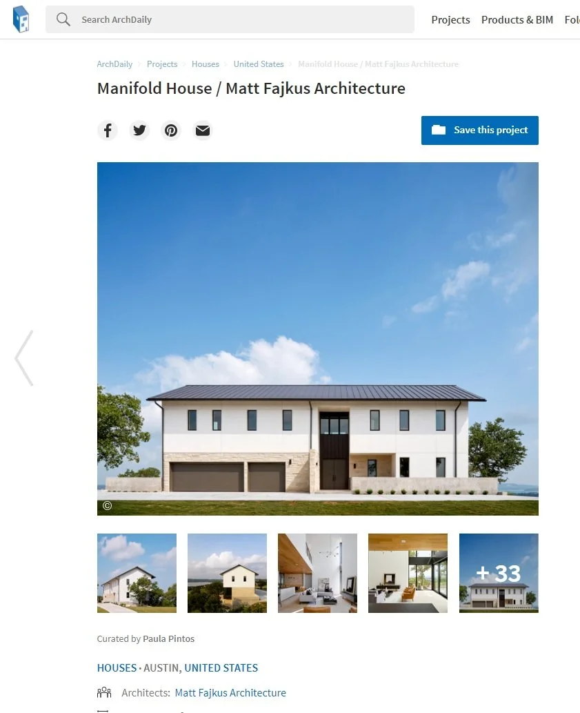 Manifold House featured on Arch Daily