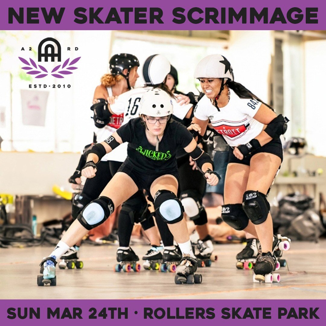 CALLING ALL NEW SKATERS!! Join our new skater scrimmage !!✨️💜⁠
When: Starting Sunday, March 24th , 2024,  11 AM- 1 PM at Rollers. ⁠
⁠
 $10 Drop-in ✨️⁠
⁠
❌️⁠
Not Open to Spectators ❌️⁠
⁠
Officials, both on-skates and off, are welcome and needed!🎊⁠
⁠