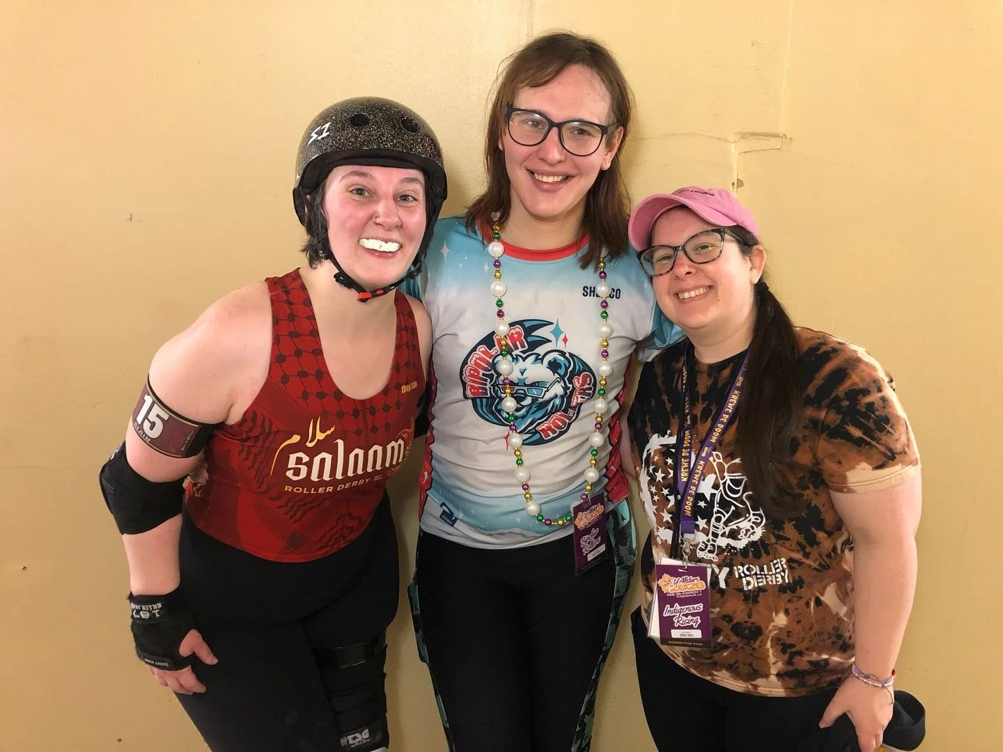 A2RD showing up and showing out at  @yallstarstournament !! 💜💜 Cora Slain for Salaam, Peregrine for Bipolar Rollers and Tornado Allie for Indigenous Rising (and Team NSO!)