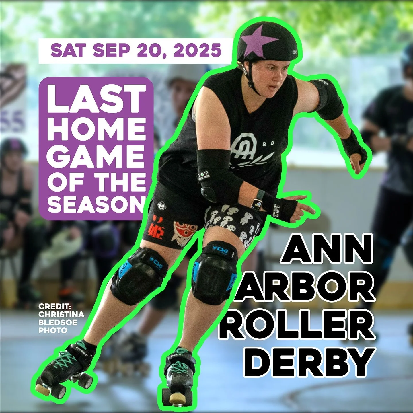 🚨LAST HOME GAME ALERT🚨 it&rsquo;s your last chance this season  to hang with your friendly local neighborhood roller derby team in a double header against @lakeshore_roller_derby 💜 our B and C teams are gonna put on a show you don&rsquo;t wanna mi
