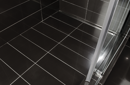 tile shower black rectangle soligo modern laval blainville rosemere montreal