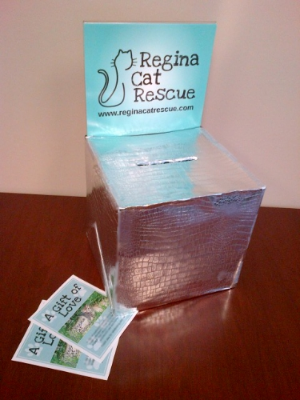 Regina Cat Rescue loaned a donation box to one couple who wanted to encourage their wedding guests to donate throughout the event.
