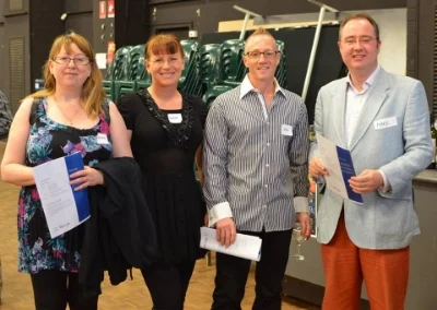 November 1 Opera Encore meet-up at SA Opera HQ in the suburb of Netley. A fantastic opportunity for Opera lovers to meet the cast and marvel at the elaborate costumes and props to be used in the upcoming production of Puccini's opera - Madama Butterfly. (Members, Cherie, Ilona and Stu with Mark de Raad from SA Opera)