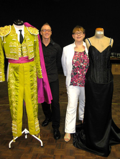 April 23 "Behind the scenes" meet-up at SA Opera Company for Opera Encore, a unique opportunity for fans to view the fantastic costumes, props and models as well as some wonderful singing for the upcoming production of La Traviata! (Cherie and Stu are tucked in between some exquisite costumes!)