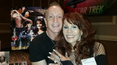 Starship Mawson Event Director - Stu Blair with Actress Barbara Luna from Star Trek, Zorro, High Chaparral at the 50th Anniversary of Star Trek Convention in Las Vegas - August 2016!