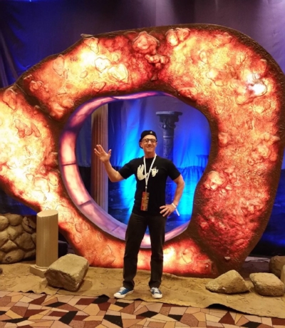 Stu in front of one of the many interactive displays at the convention - The Guardian of Forever from the classic Star Trek series episode 'City on the edge of Forever'