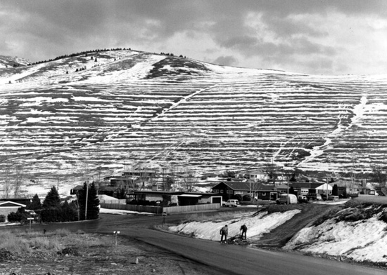 Pardee's ancient shorelines on the mountains above Missoula, Montana.