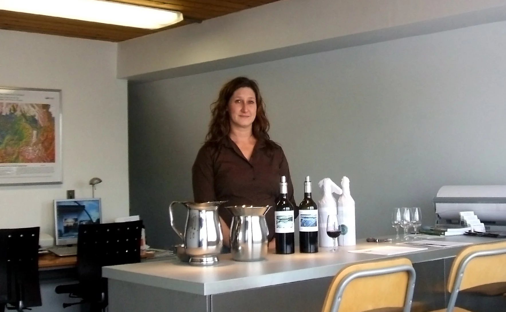 Tracey in our first tasting room, 2006