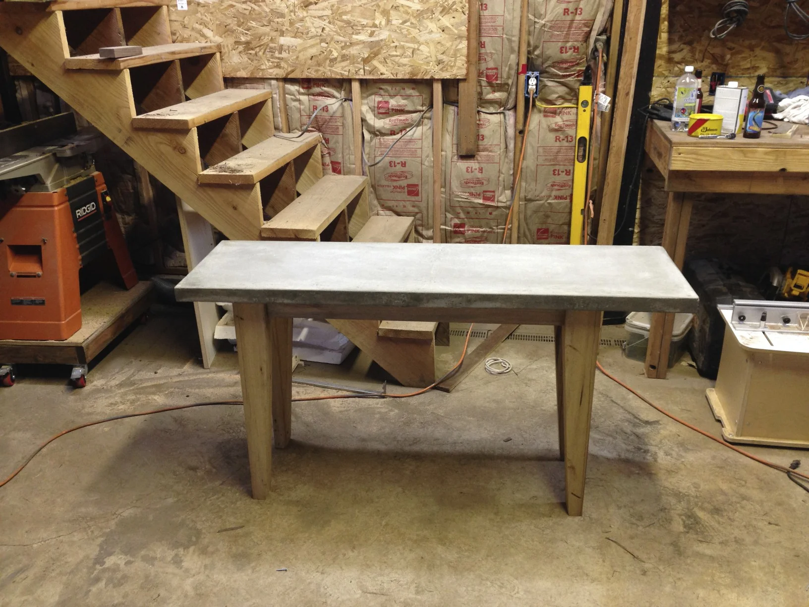 The top is not attached yet. It's too heavy to move by myself, but I wanted to get a quick pic to post.