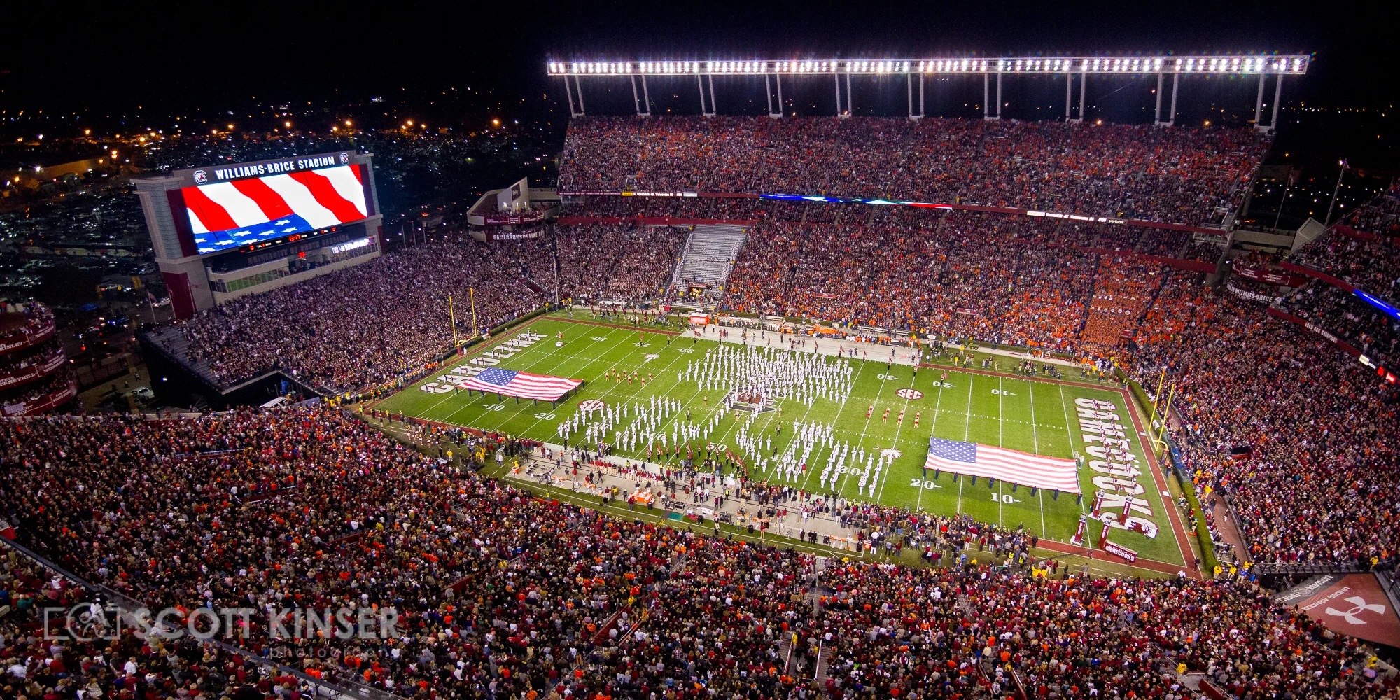  November 25, 2017: National Anthem before the NCAA football matchup between Clemson and South Carolina at Williams-Brice Stadium in Columbia, SC. (Scott Kinser/Cal Sport Media) 
