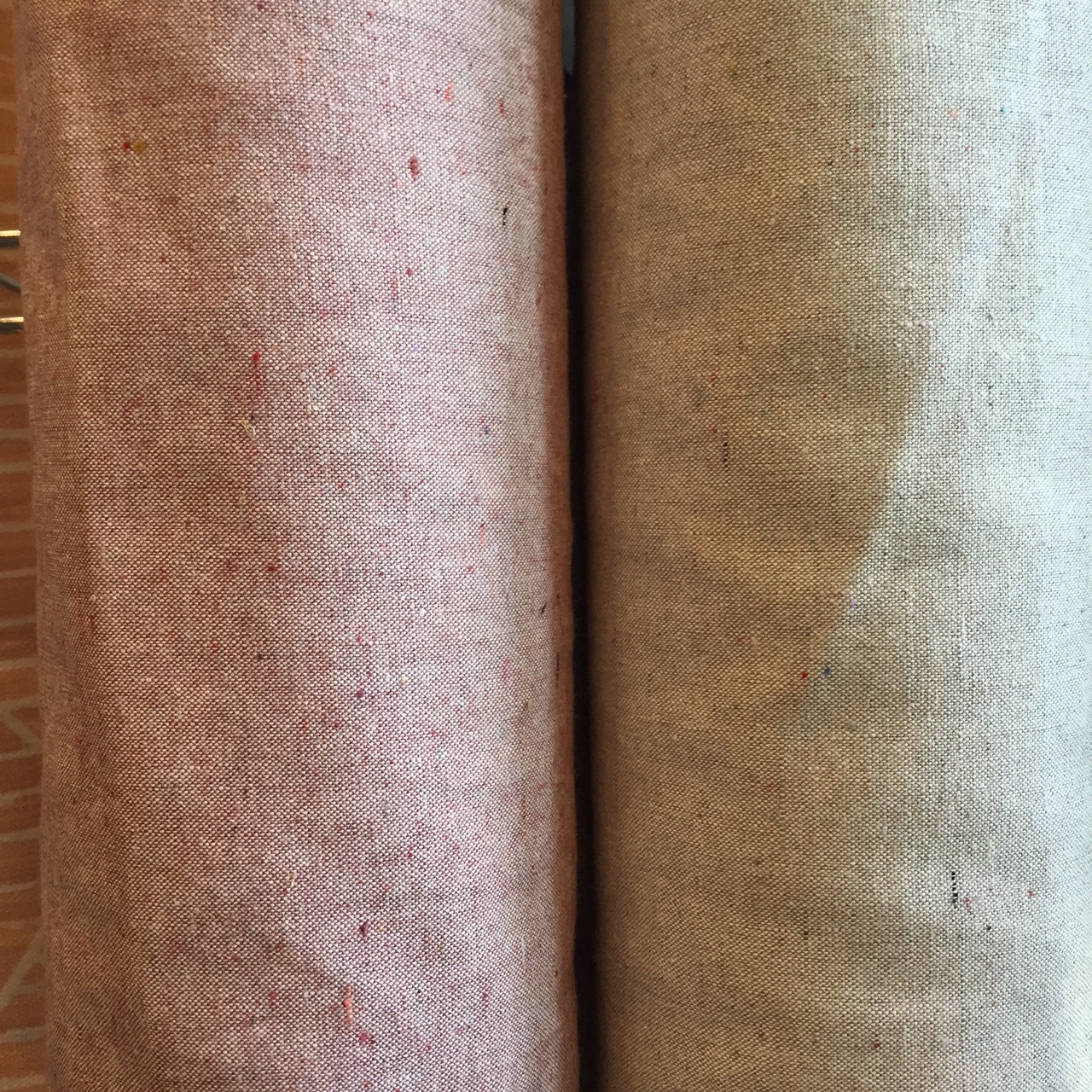 Slubs and colored flecks throughout give these fabrics beautiful texture and color variation.