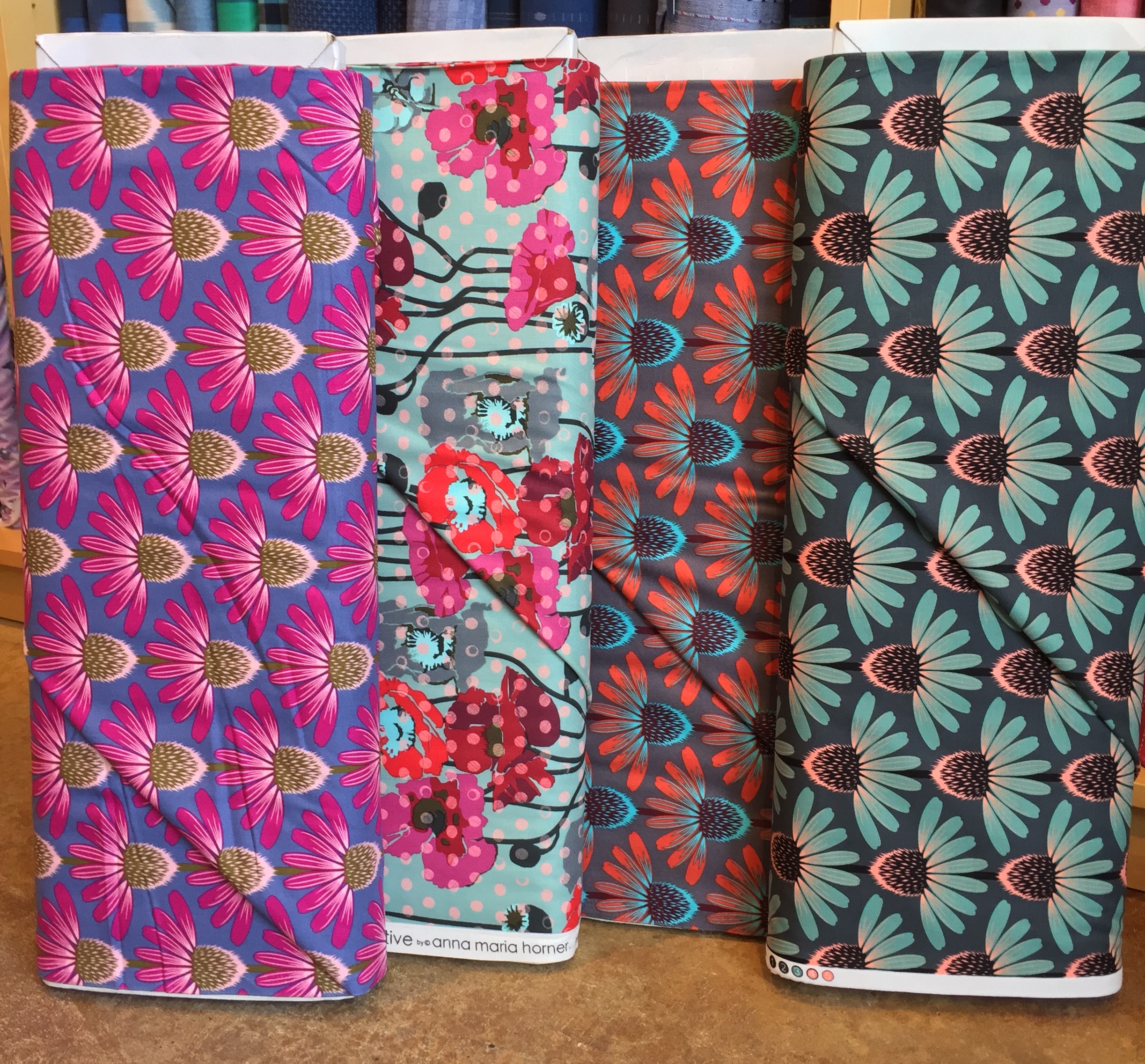More from Anna Maria Horner's reprint of her amazing echinacea. It is as though they are actually glowing.