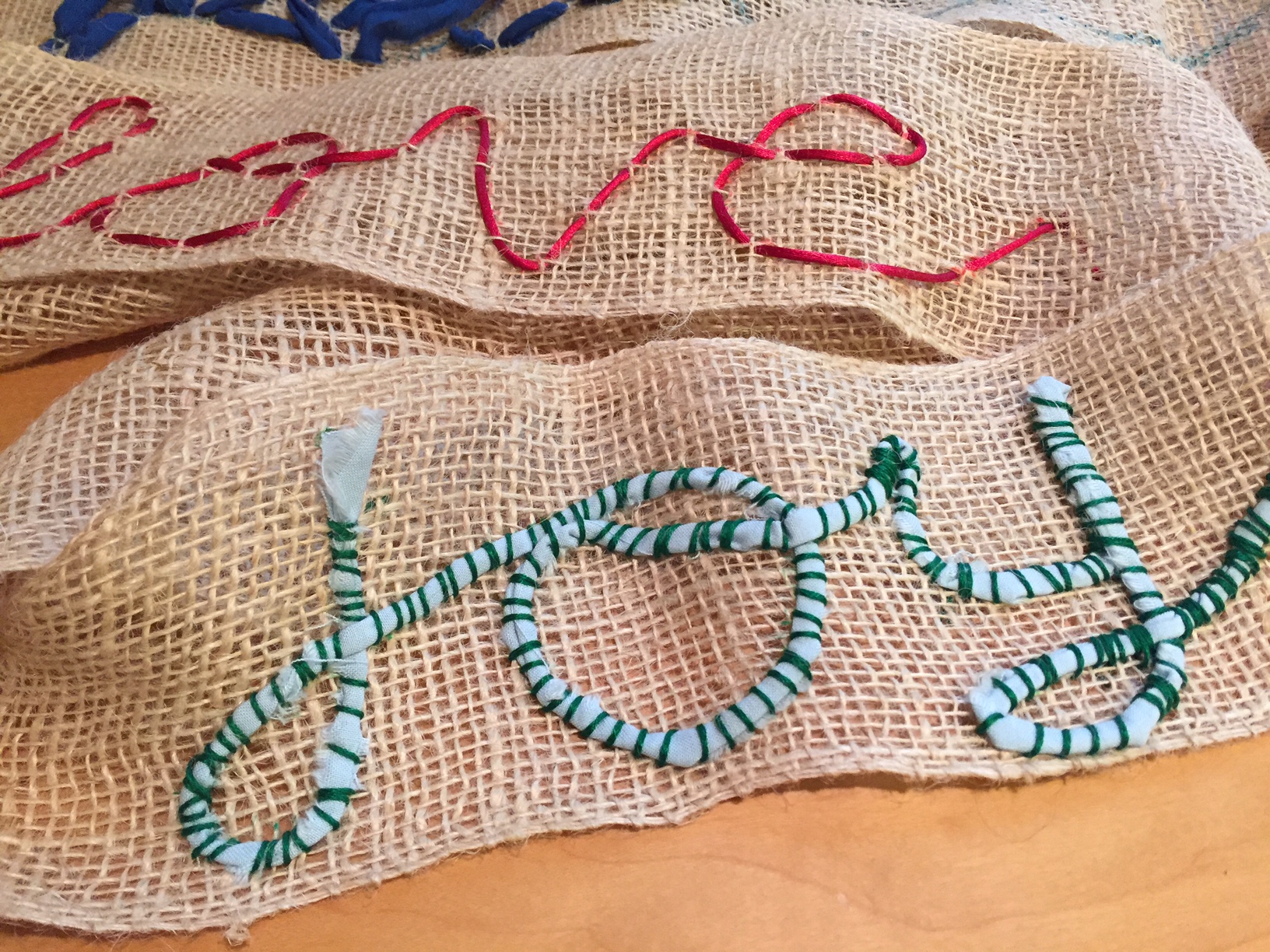 Gina's Stitched Burlap Banner