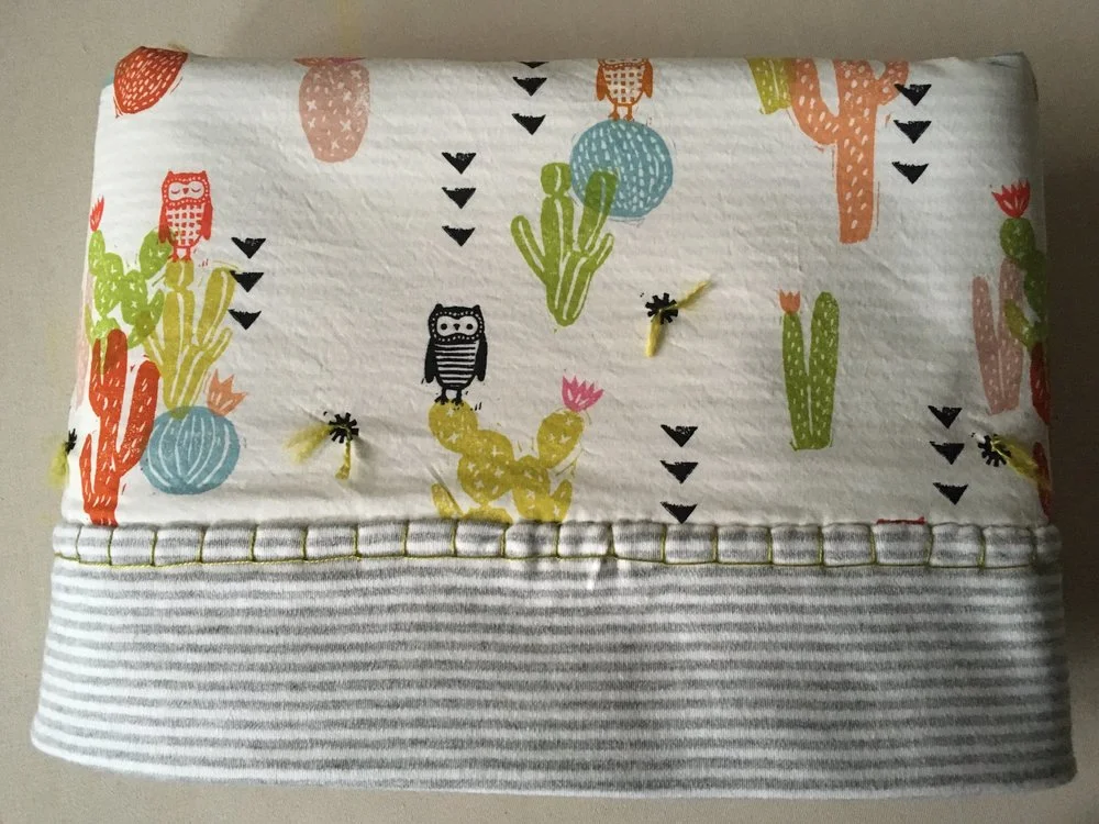 A Light Throw Made with Knit & Woven Fabric 