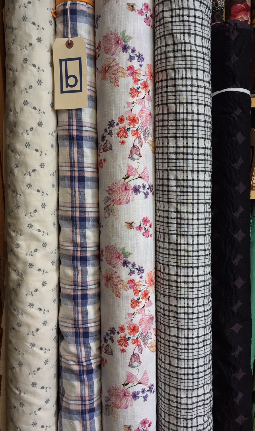 Textures galore, above and below. Eyelet, plaids, seersucker, tie-dye, quilted!