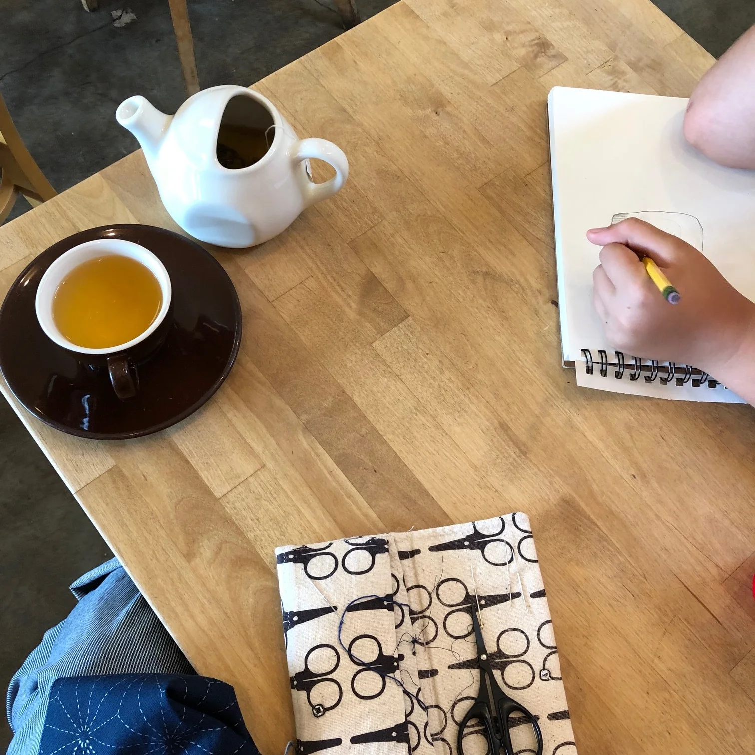 My kiddo and I pop over there some weekends for a little time to draw, stitch, and just relax with a sweet treat.