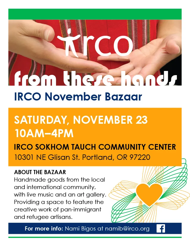 From These Hands: IRCO Bazaar, November 23rd