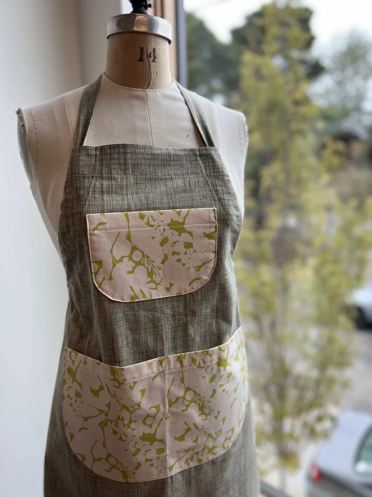 Handmade apron on mannequin