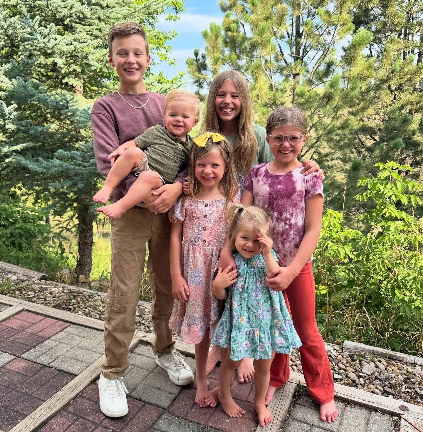 First day of homeschool this morning, easing into the year before our new co-op starts in September. Soaking in the days where all six of my children are under my roof learning and growing together. Thanking Jesus for this gift to be home with them.