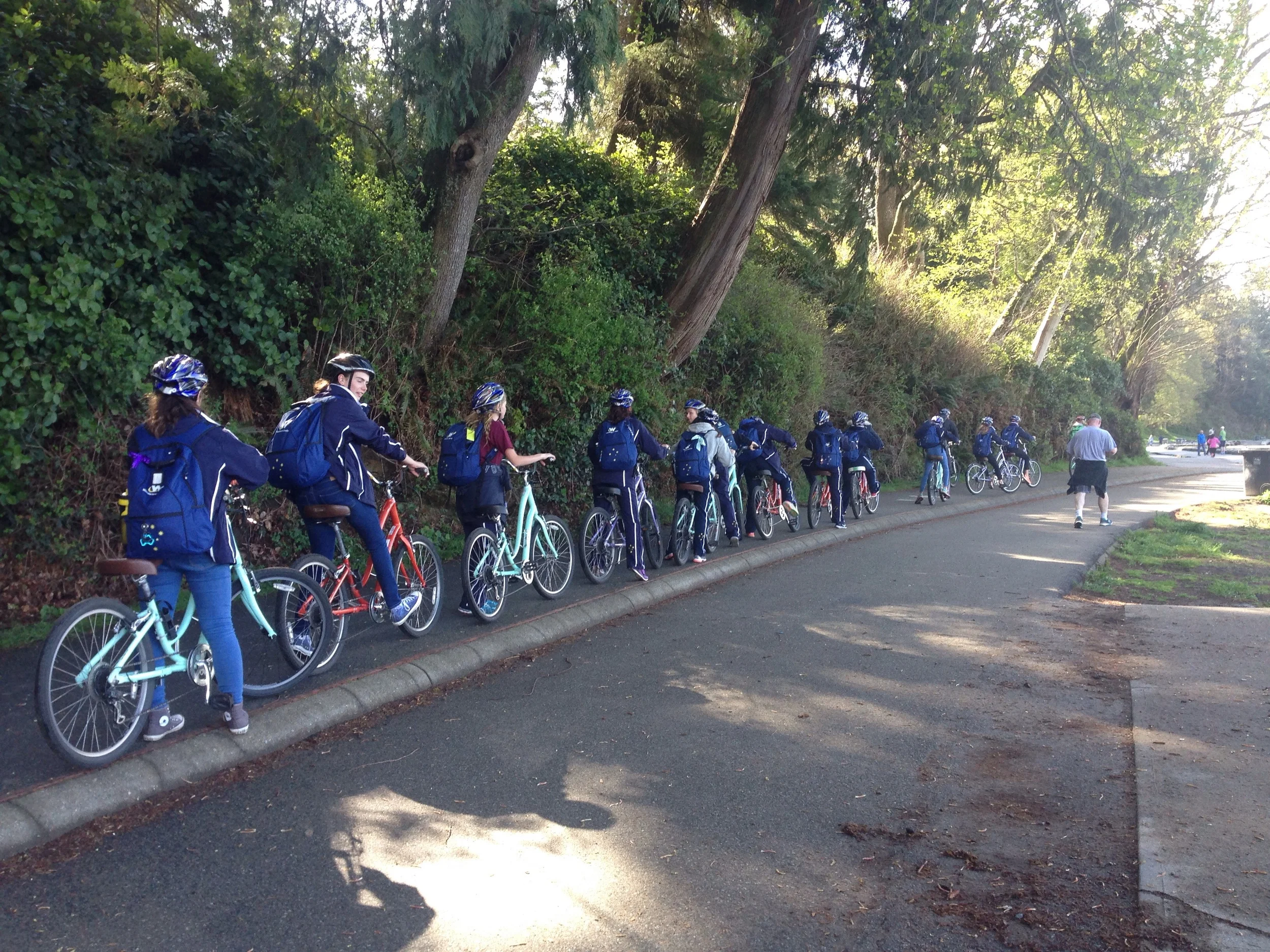 Riding around the beautiful Stanley Park