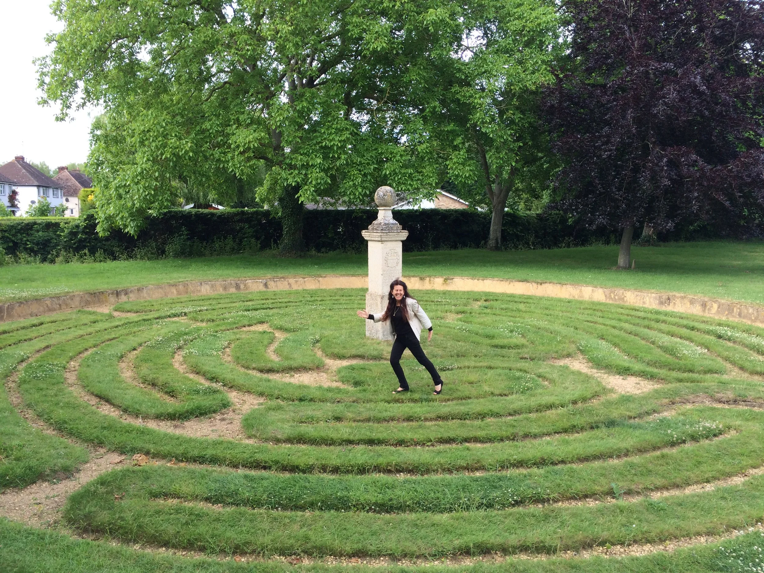 A spiraling pathway of self-discovery the labyrinth is a type of Mandala and a metaphor for life’s journey. It is a beautiful form of connecting us with the earth and reuniting us with our environment.  UK Lawn labyrinth.