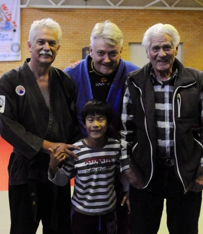 Left to Right: Paul Scambler, Peter Rogers, Len Scambler (front row) Tom Scambler