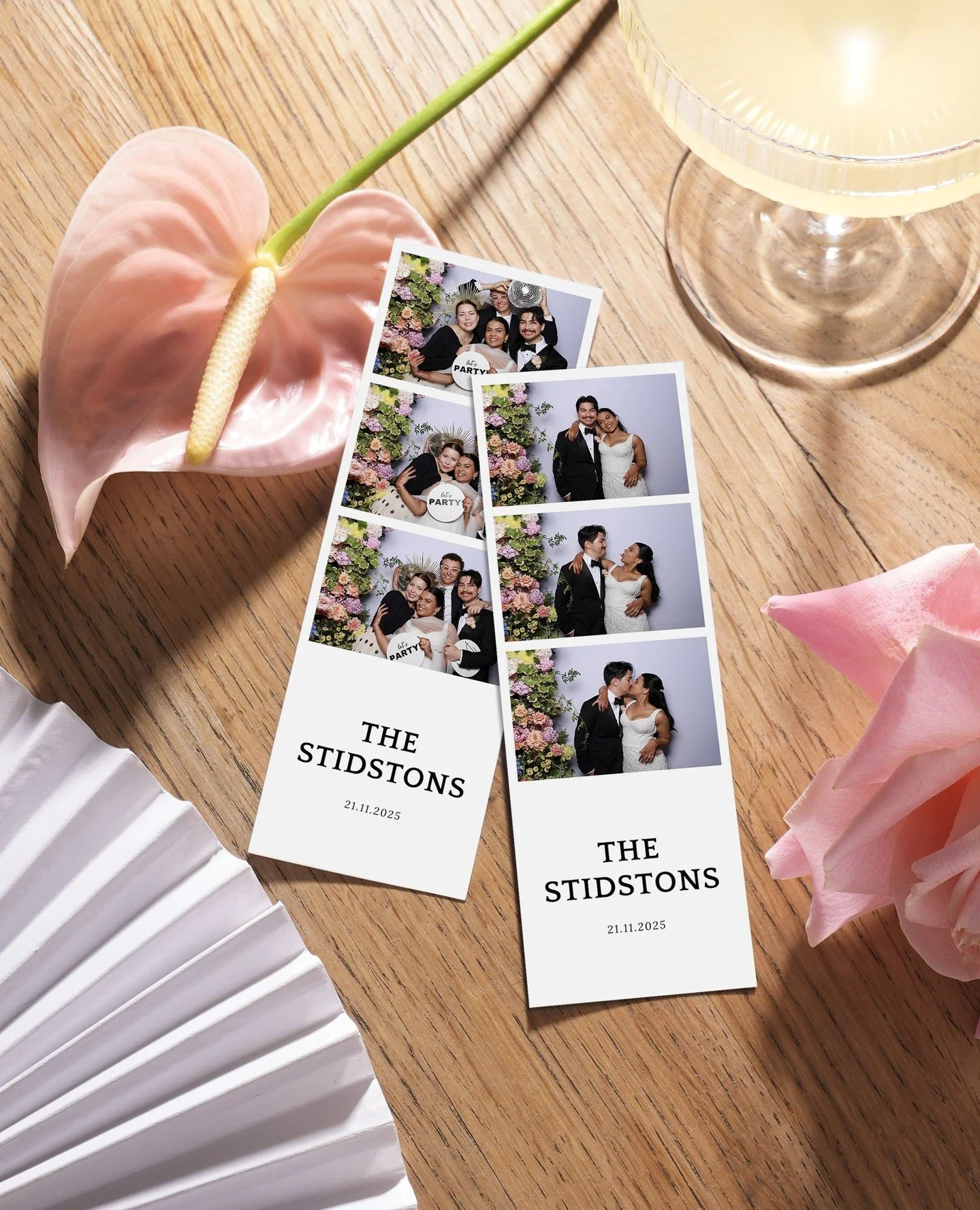 Proof that simple can still steal the show.⁠..⁠
Indira &amp; Corey flipped their ceremony florals into a bold, beautiful backdrop moment &mdash; bringing the colour, the fun, and the magic to the photo booth. Paired with a clean print template, this 