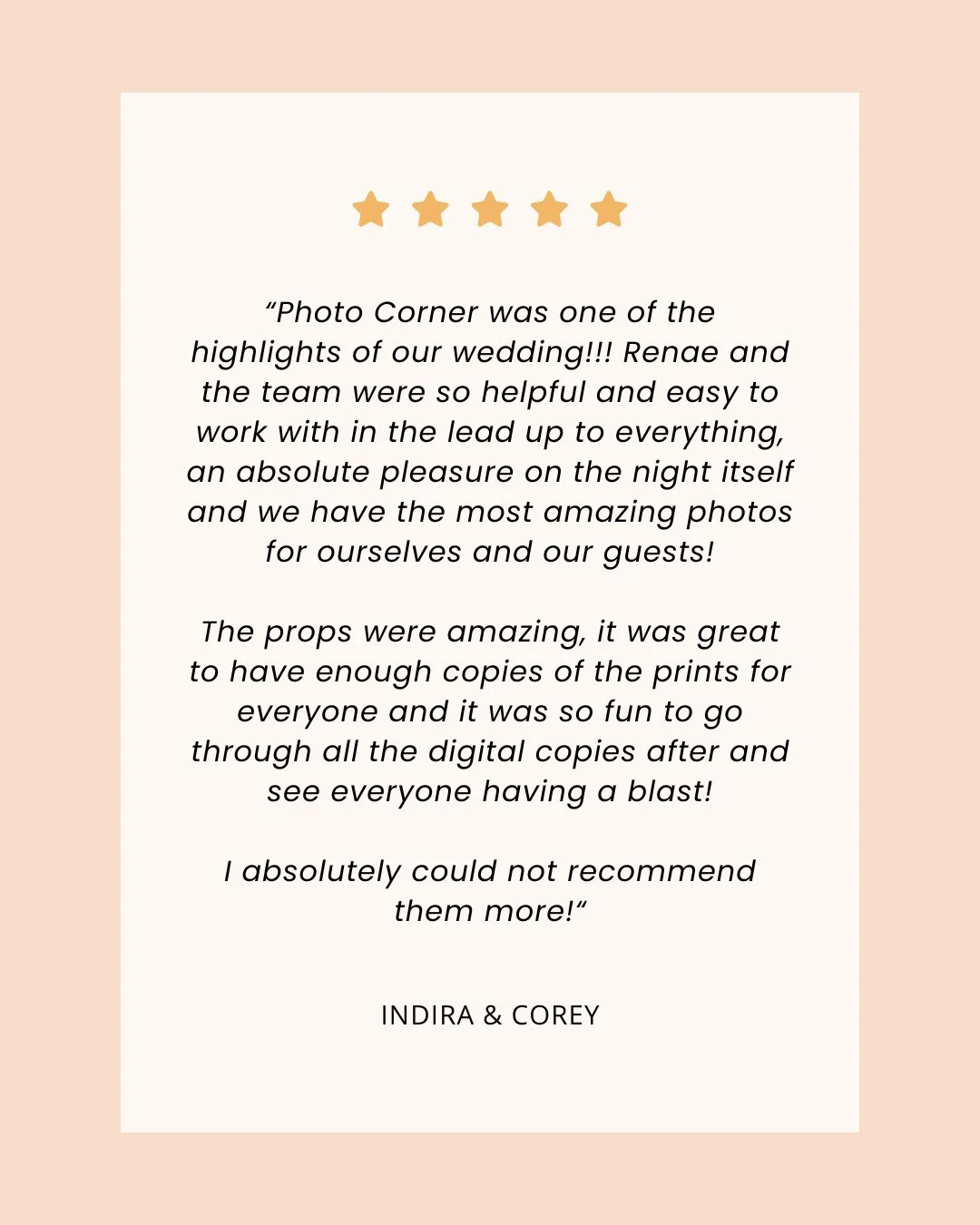 Still smiling from Indira &amp; Corey&rsquo;s review.⁠
We loved being part of the day &mdash; creating a space that looked good and brought the fun.⁠
So glad the photos, props, and prints delivered the joy.⁠
⁠
✨ Big love to these two ✨⁠
⁠⁠
#sydneypho