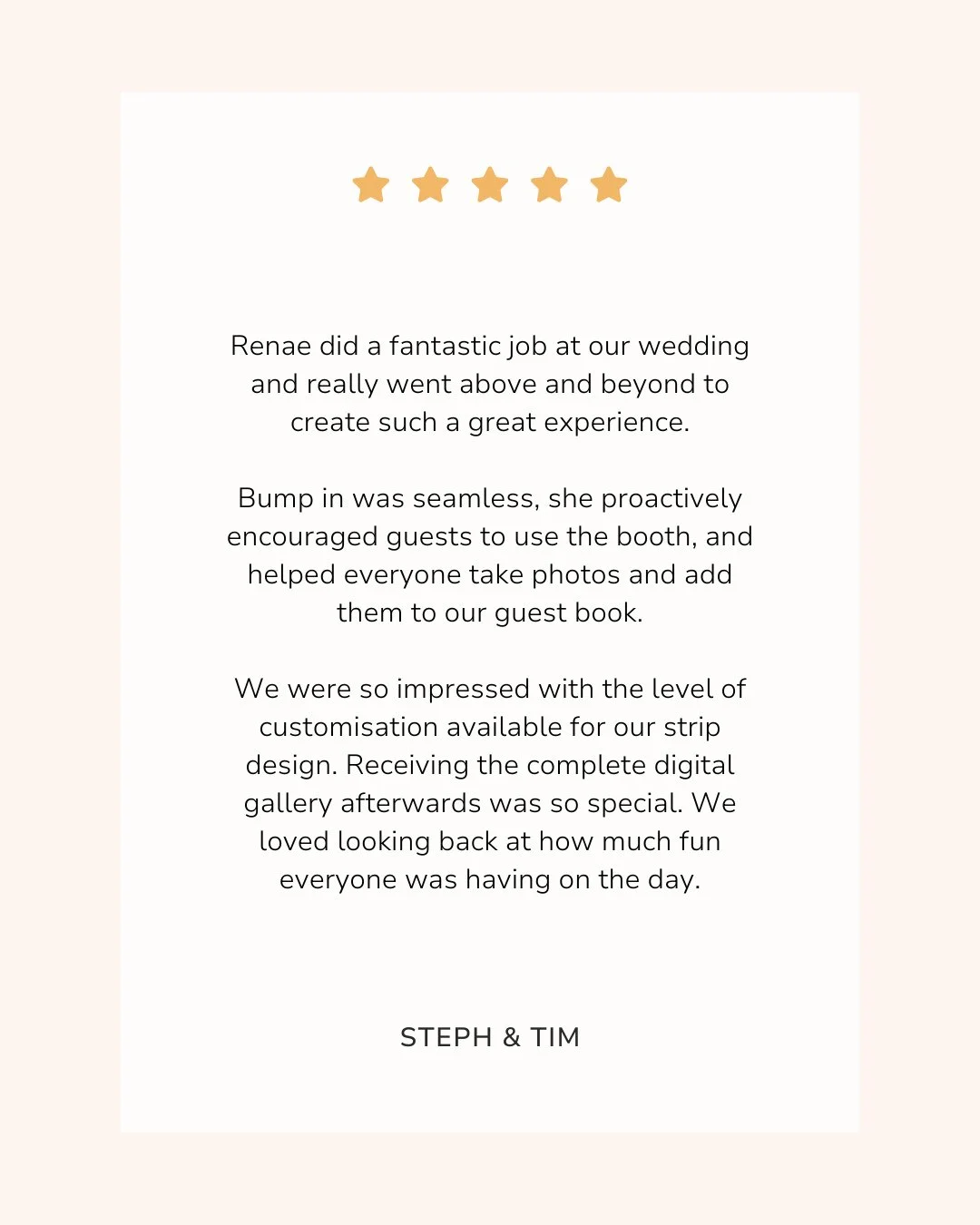 Love from our clients 🤍⁠
⁠
There&rsquo;s nothing more special than hearing how the night felt from the people at the centre of it. The laughter, the energy, the little moments captured in between.⁠
⁠
We&rsquo;re always aiming to create an experience